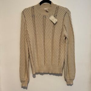 Cream Open-Knit Sweater